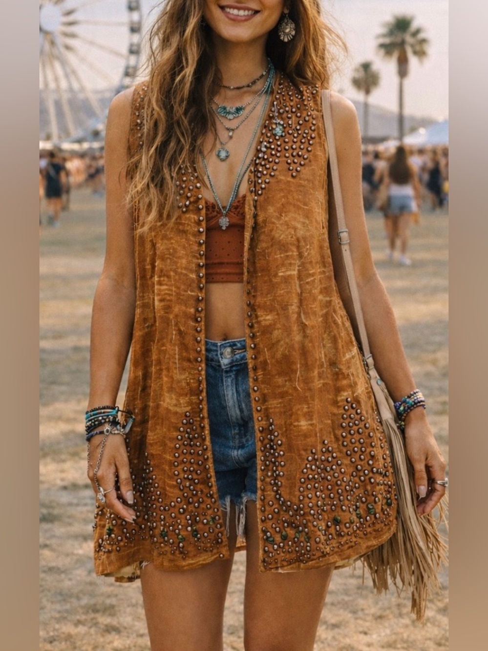 Studded Festival/Concert Vest – Size L
